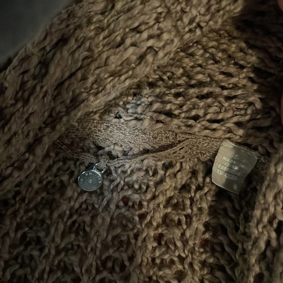 Anthropologie Knitted & Knotted brown open front cardigan small - Picture 4 of 8